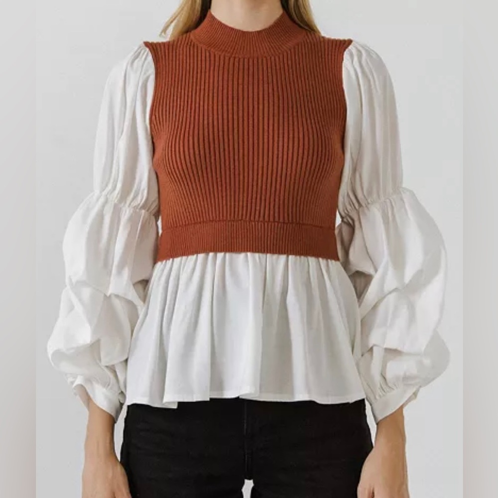 English Factory | Mixed Media Top